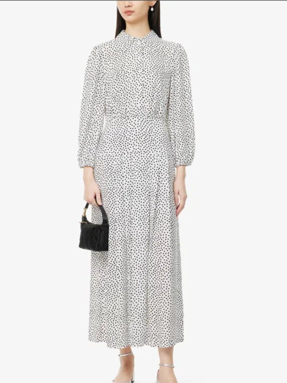 RIXO | Izzy Polka-Dot Woven Midi Dress 5X